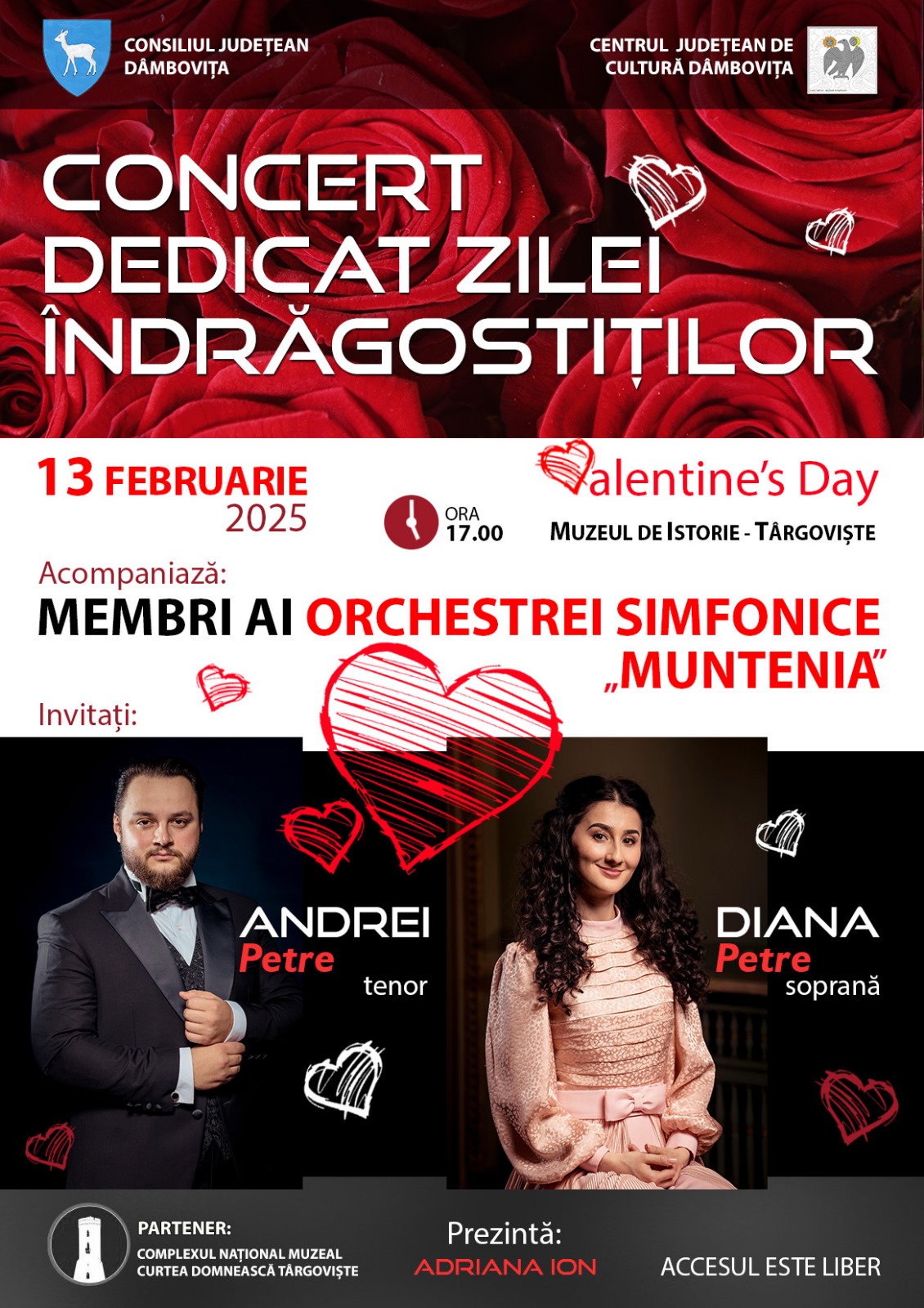  13 februarie 2025, la Muzeul de Istorie, la ora 17:00, la un concert dedicat Zilei Îndrăgostiților