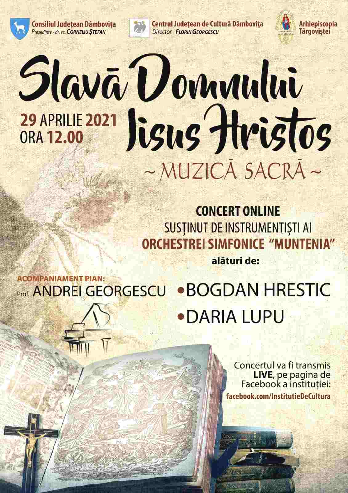  29 aprilie - Concert online cu muzică sacră