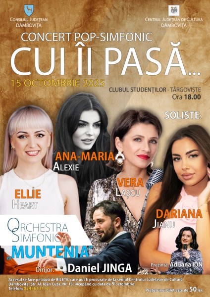 Concert pop-simfonic, susținut de Orchestra Simfonică „Muntenia”