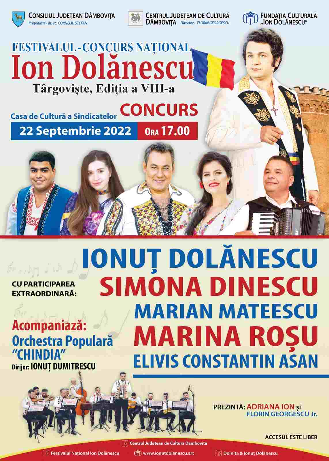  Festivalul – Concurs Naţional „Ion Dolănescu” se va desfășura la Casa de Cultură a Sindicatelor din municipiul Târgoviște