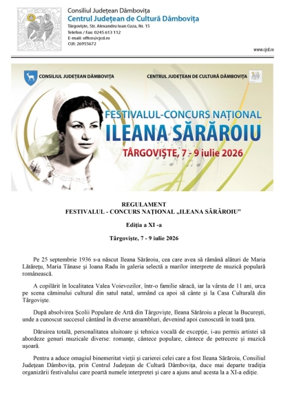  Festivalul -Concusrs Național ”ILEANA SĂRĂROIU”