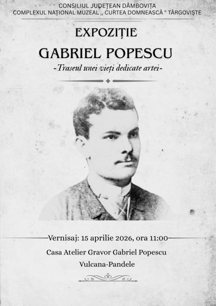  „Gabriel Popescu - traseul unei vieți dedicate artei”, expoziție temporară organizată la Casa-Atelier „Gravor Gabriel Popescu”