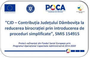  INVITAŢIE DE PARTICIPARE LA CONFERINȚA INTERMEDIARĂ A PROIECTULUI „CJD – Contribuția Județului Dâmbovița la reducerea birocrației prin introducerea de proceduri simplificate”